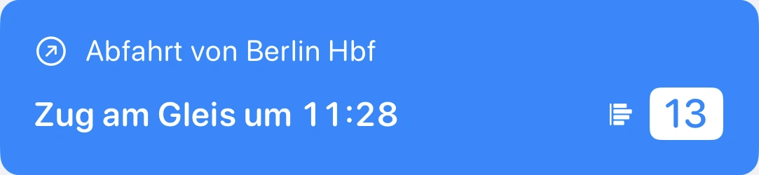 Zug am Bahnsteig Benachrichtigung
