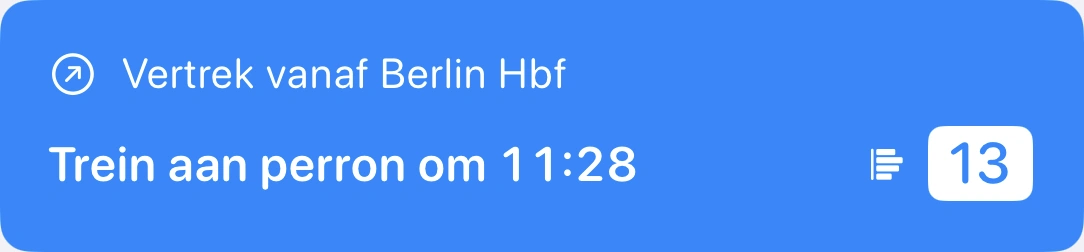Trein op perron notificatie